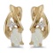10k Yellow Gold Oval Opal And Diamond Earrings 0.18 CTW