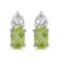 10k White Gold Oval Peridot Earrings 0.38 CTW