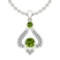 0.77 Ctw VS/SI1 Peridot And Diamond 10K White Gold Vintage Pendant