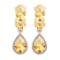 6.79 Ctw VS/SI1 Citrine And Diamond 10K Rose Gold Dangling Earrings