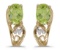 10k Yellow Gold Oval Peridot And Diamond Earrings 0.81 CTW