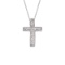 14K White Gold Diamond Scroll Cross Pendant