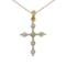 14K Yellow Gold Diamond Cross Pendant