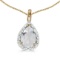 14k Yellow Gold Pear White Topaz Pendant