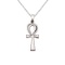 14K White Gold Greek Cross Pendant