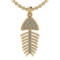 0.24 Ctw SI2/I1 Diamond 14K Yellow Gold Fish Pendant