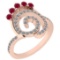 0.96 Ctw VS/SI1 Ruby And Diamond 14K Rose Gold Ring