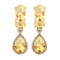 6.79 Ctw VS/SI1 Citrine And Diamond 10K Yellow Gold Dangling Earrings