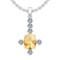 0.41 Ctw VS/SI1 Citrine And Diamond 10K White Gold Necklace