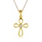 14K Yellow Gold Diamond Cross Pendant