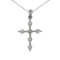 14K White Gold Diamond Cross Pendant
