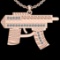 0.35 Ctw SI2/I1 Diamond 14K Rose Gold Gun Pendant