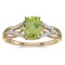 10k Yellow Gold Oval Peridot And Diamond Ring 1.24 CTW