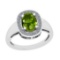 2.22 Ctw VS/SI1 Peridot And Diamond 10K White Gold Vintage Ring