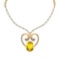 19.70 Ctw SI2/I1 Lemon Topaz And Diamond 14k Yellow Gold Victorian Style Necklace