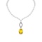 23.33 Ctw SI2/I1 Lemon Topaz And Diamond 14k White Gold Victorian Style Necklace