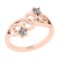 0.20 Ctw SI2/I1 Diamond 14K Rose Gold Two Stone Ring