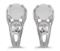 10k White Gold Round Opal And Diamond Earrings 0.39 CTW