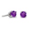 3 mm Petite Round Genuine Amethyst Stud Earrings in 14k White Gold 0.16 CTW