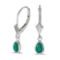 14k White Gold Pear Emerald Bezel Lever-back Earrings 0.66 CTW