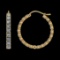 11.20 Ctw SI2/I1 Diamond 14K Yellow Gold Hoop Earrings