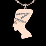 1.03 Ctw SI2/I1 Diamond 14K Rose Gold Antique Vintage Style Face Pendant