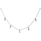 14K White Gold Dashing Diamonds Pendant