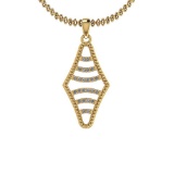 0.12 Ctw Diamond I2/I3 14K Yellow Gold Vintage Style Pendant