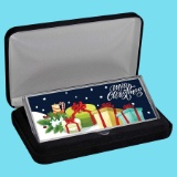 4 oz Silver Colorized Bar - Merry Christmas, Presents