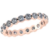0.98 Ctw Diamond I2/I3 14K Rose Gold Eternity Band Ring