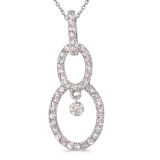 14K White Gold Dashing Diamonds Pendant
