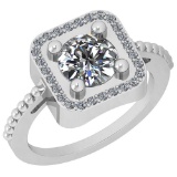 1.46 Ctw Diamond I2/I3 14K White Gold Vintage Style Ring