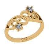0.20 Ctw SI2/I1 Diamond 14K Yellow Gold Two Stone Ring