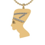 0.63 Ctw SI2/I1 Diamond 14K Yellow Gold Antique Vintage Style Face Pendant