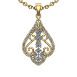 0.61 Ctw VS/SI1 Diamond 14K Yellow Gold Pendant