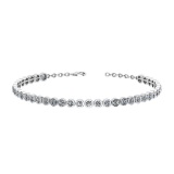 1.09 Ctw SI2/I1 Diamond Bezel Set 14K White Gold Bracelet