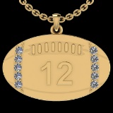 0.35 Ctw SI2/I1 Diamond 14K Yellow Gold Football Rugby Pendant