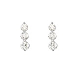14k White Gold 1.50 ct 3 Stone Diamond Earring