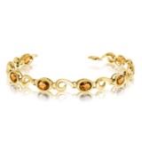 14K Yellow Gold Oval Citrine Bracelet 5.12 CTW