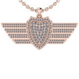 0.75 Ctw SI2/I1 Diamond 14K Rose Gold Men's Pendant