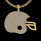 2.35 Ctw SI2/I1 Diamond 14K Yellow Gold Cap Pendant