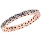 0.94 Ctw VS/SI1 Diamond 14K Rose Gold Band Ring