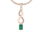 2.74 Ctw VS/SI1 Emerald And Diamond 14K Rose Gold