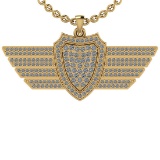 0.75 Ctw SI2/I1 Diamond 14K Yellow Gold Men's Pendant