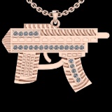 0.35 Ctw SI2/I1 Diamond 14K Rose Gold Gun Pendant