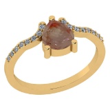 1.31 Ct Natural Salt Pepper Diamond I2/I3And White Diamond I2/I3 10K Yellow Gold Anniversary Ring
