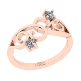 0.20 Ctw SI2/I1 Diamond 14K Rose Gold Two Stone Ring