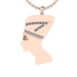 0.63 Ctw SI2/I1 Diamond 14K Rose Gold Antique Vintage Style Face Pendant