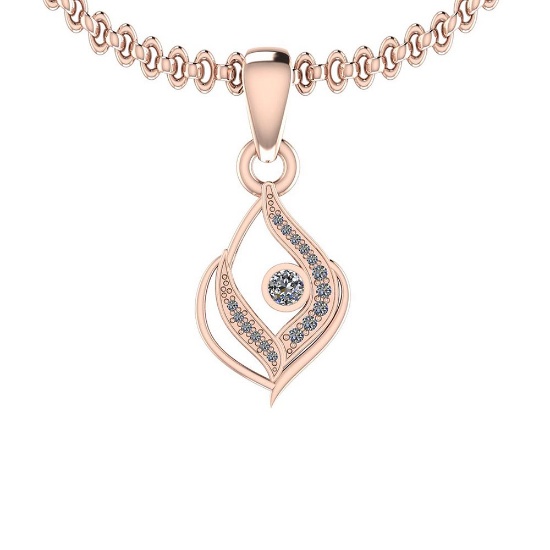 0.12 Ctw VS/SI1 Diamond 14K Rose Gold Pendant