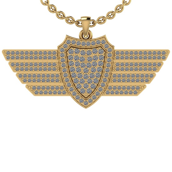 0.75 Ctw SI2/I1 Diamond 14K Yellow Gold Men's Pendant